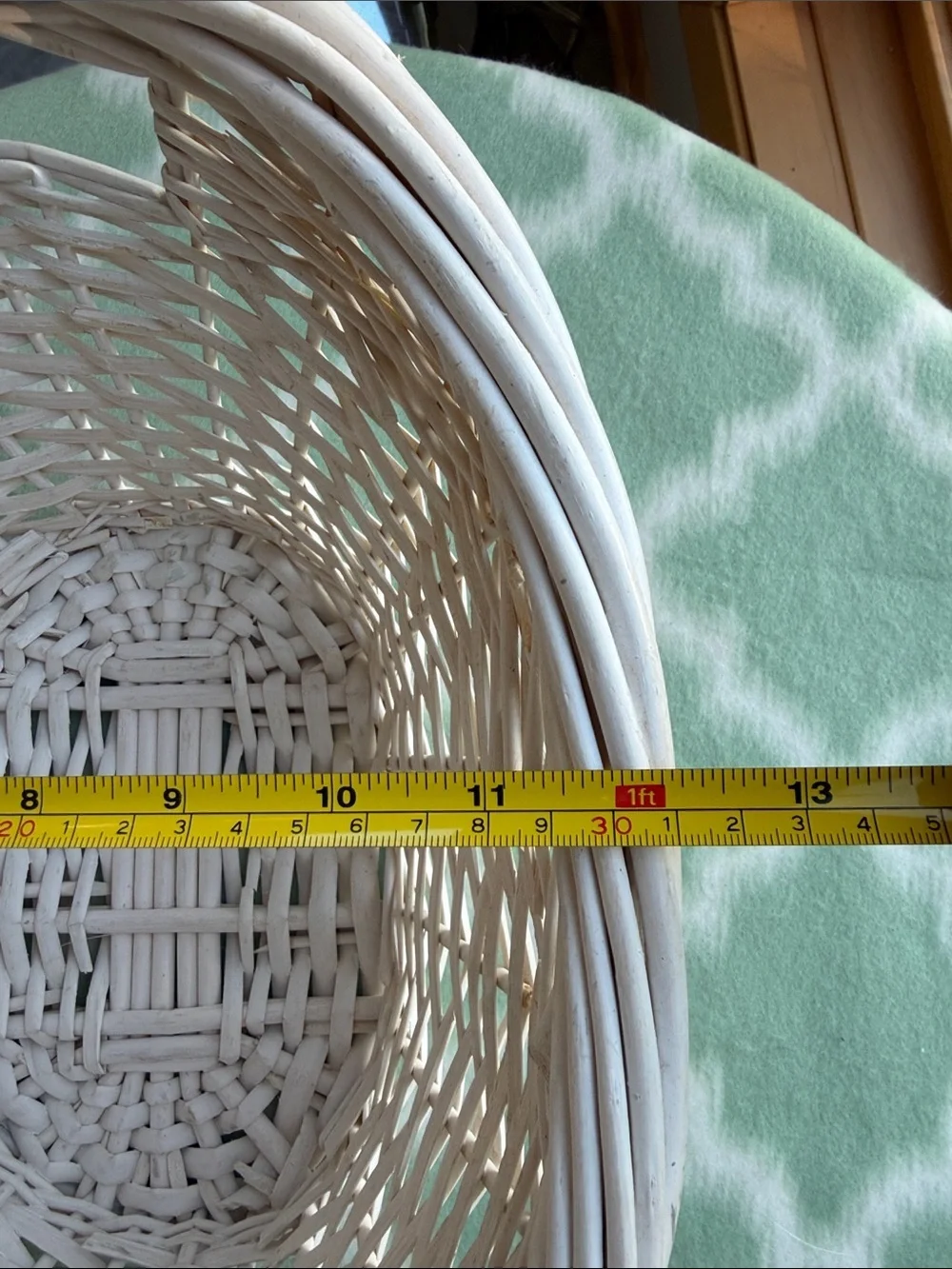 White Wicker Basket - Asymmetrical shape like NEW